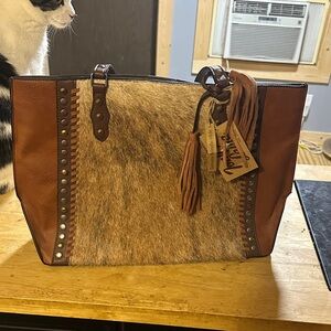 Montana West Brown and Tan Tote Bag